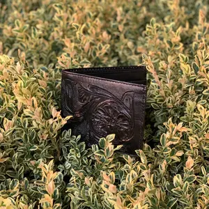 Gustavo Bifold Wallet Flower Design- Black