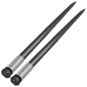 【Summervibes】VEVOR Hay Spear Spears 49" Hay Bale Spear Spike, 4000 lbs Capacity Quick Attach Square Hay Bale Spears, 2 Pics Black Bale Forks, Bale Hay Spike with Hex Nut & Sleeve for Buckets Tractors Loaders