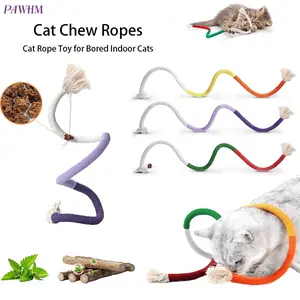 PAWHM Cat Toys Chew Ropes 3Pcs, Safe Teeth CleaningToy for Indoor Kittens, Calming interactive Kitty Toys