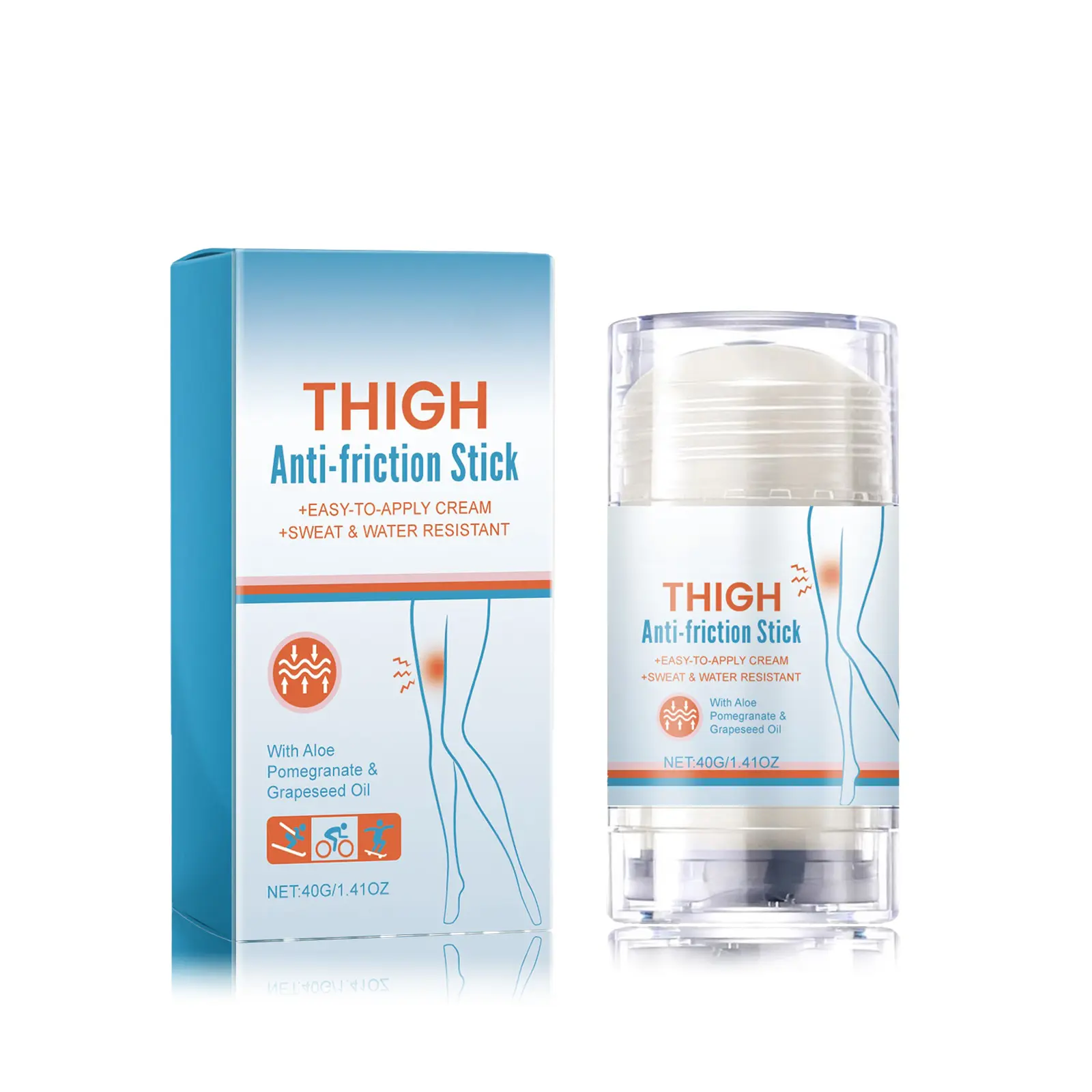 Anti-Chafing Thigh Stick, Moisturizing Body Balm for Daily Skin Care, Hydrating Anti-Friction Glide Stick for Smooth, Soft Skin