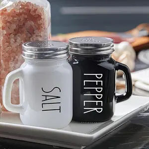 Generic Salt and Pepper Shakers Set, Kitchen, 130ml Capacity with Stainless Steel Lids, Perfect for Home, Restaurant and Wedding Use