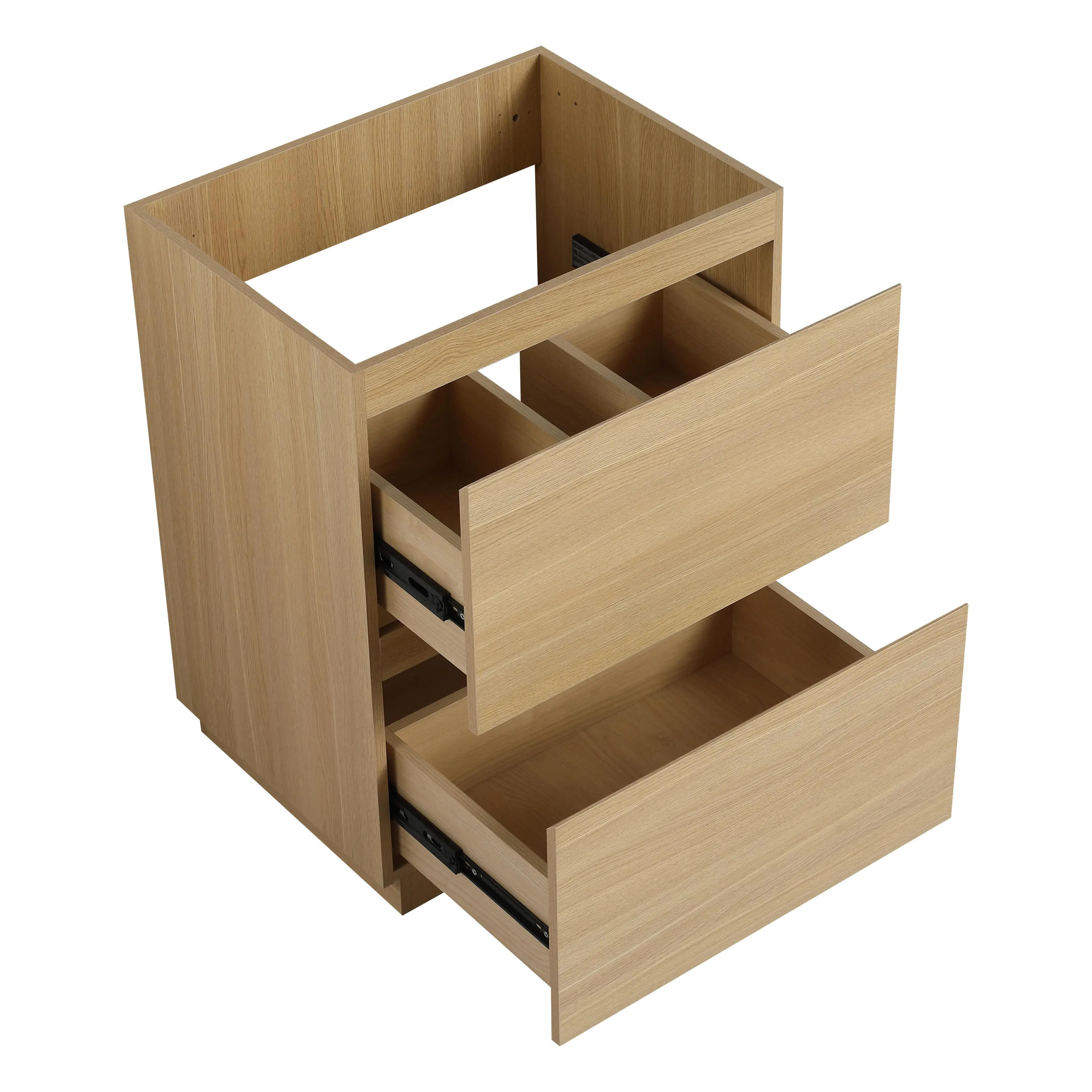 24" Rectangular Classic Traditional Freestanding Wood Bathroom Vanity - Engineered Wood Build, Double Drawers, Elegant Minimalist Design, 24in L x 18in W x 35in H, Assembly Required (Vanity Only, No Top), Freestanding Vanity