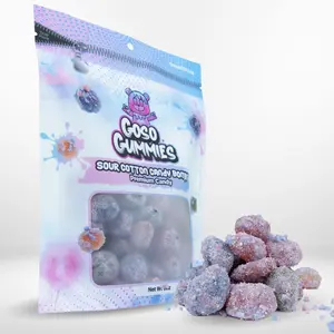 Goso Gummies Sour Cotton Candy Gusher Bombs - 6oz Bag - Sweet & Sour Flavor - Perfect for Parties - TikTok Viral Snack