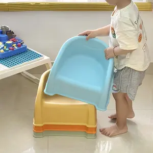 Kids Plastic Backrest Stool, Comfortable Toddler Dining Chair, Long-Sitting Home Bench, Bathroom Shoe Changing Seat, Multi-Use Child Meal Chair, Must-Have for Home Daily Spaces