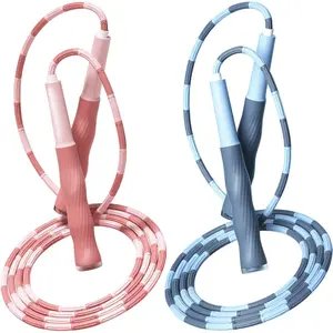 Beaded Jump Rope for Kids,Tangle-Free Segmented Kids Jump Rope with Soft Anti-slip Handles,Adjustable Jumping Rope for Women