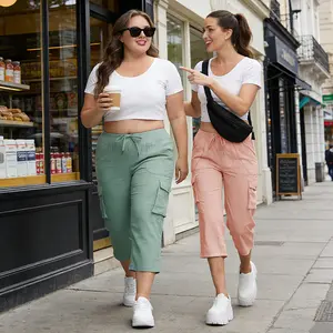 YSENTO Women's Cargo Capris UP TO XXXXL Outdoor Lightweight Cargo Casual  Pants Casual Trip Loose Shorts Summer Style Moms over 30 Comfy wear ootd Bottoms Basic Khaki  #SpringFresh