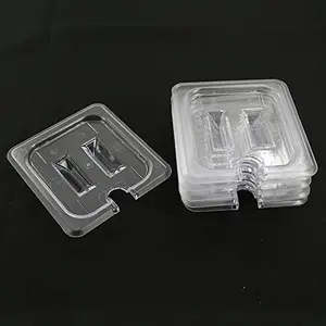 Jiwins Polycarbonate Food Pans Lid&Cover, Clear Pack of 6, Disposable Lid,Food Packaging Lid(7 * 6inchs,NOTCHED LID)