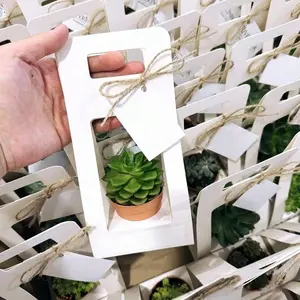 10pcs Cowhide Paper Flower Box, Plant Fresh Flowers Handbag, Succulent Small Potted Packaging Box, Foldable Handbag, Gift Box Packaging, Flower Wrapping, Gift Box Design