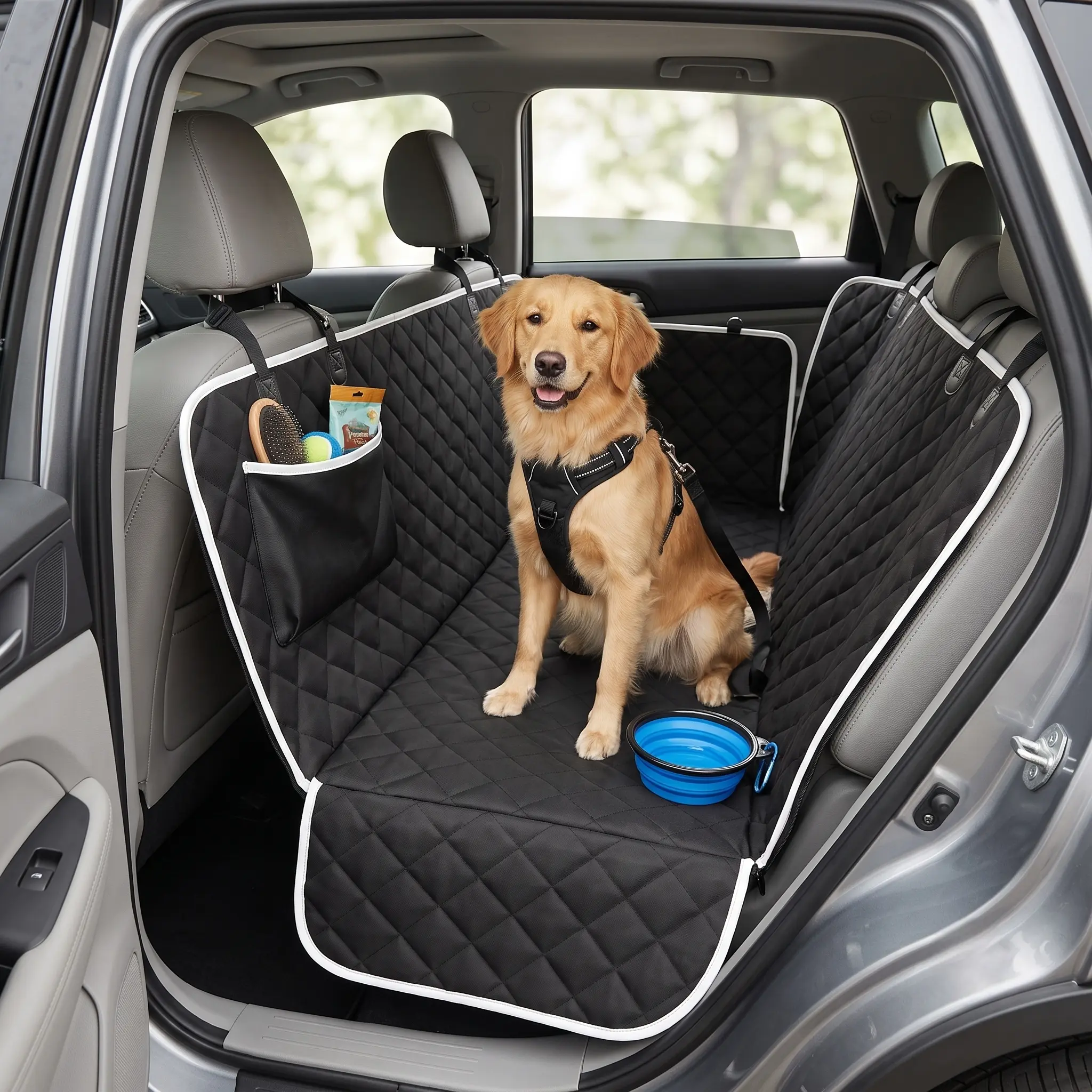 Dog Car Seat Cover,Waterproof Car Seat Covers for Dogs,Hammock Heavy Duty Scratch Proof Nonslip Durable Soft Pet Back Seat Covers for Small or Mid-Size Sedans, SUVs and Trucks