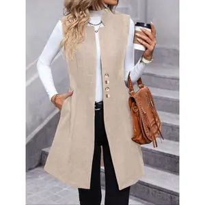 Fashionable new tweed suit vest elegant sleeveless jacket for women
