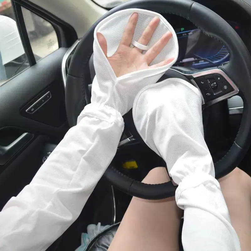 Women's Sun Care Arm Sleeves, 1 Pair Breathable Mittens, Uv Care Outdoor Driving Gloves, Quick Drying Sports Gloves for Women, Arm Cooling Cover, Cooling Arm Covers