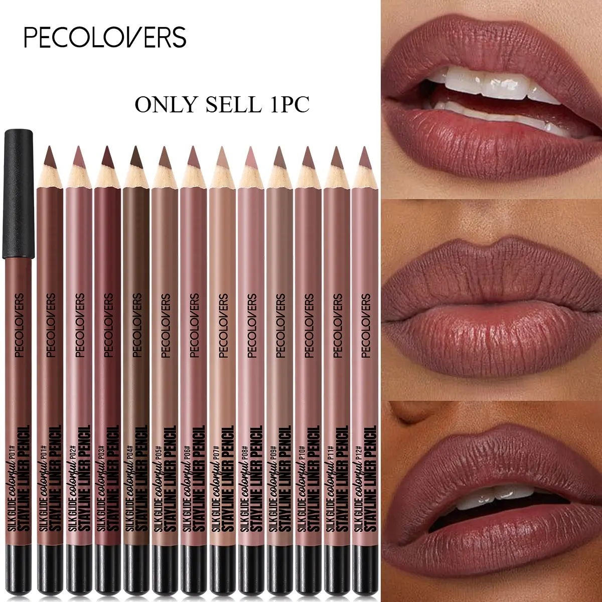 1 Pc Soft Lip Liner, Moisturizing Lip Contour, Comfortable Lip Makeup For Beginners And Daily Outfits, Coral Pink And Ruby Red And Light Nude, Lip Makeup Tool, Stick Liner