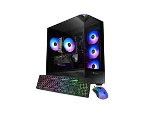 iBUYPOWER Element Gaming PC Desktop Computer AMD Ryzen 5 8400F CPU, AMD Radeon RX 9060XT 16GB GPU, 16GB DDR5 RAM, 1TB NVMe SSD, Windows 11 Home, Keyboard, Mouse - Black