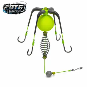 BTF Anti-Off-Bottom Explosion Hook, ISEAMA Anti-Snag Bait Cage Feeder Rig, Easy Load Bottom Tackle, Perfect for Catching Big Carp Catfish Bass, Freshwater Big Fish Gear