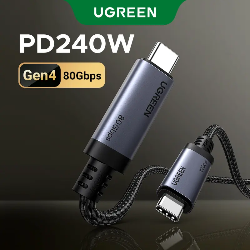 UGREEN USB C to USB C Cable 240W USB4 Gen4 80Gbps Premium 17K Dual 8K Triple 4K Display PD3.1 Type C Fast Charging Compatible with USB C Monitors, MacBook, iPad, iPhone 17/16/15, 3.3FT summerwins