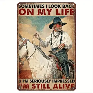 Vintage Western Denim Metal Wall Art Perfect for Ranch Decor and Gifts for Enthusiasts