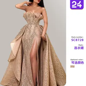 2025 European and American foreign trade new women's dress wish Dunhuang sexy tube top long skirt temperament evening dress