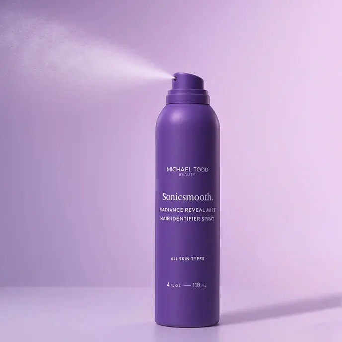 Sonicsmooth Hair Identifier Spray - Radiance Reveal Mist for Face Shaving & Dermaplaning - Highlights Peach Fuzz - Collagen-Infused - Nourish & Smooth Skin - All Skin Types - 4oz