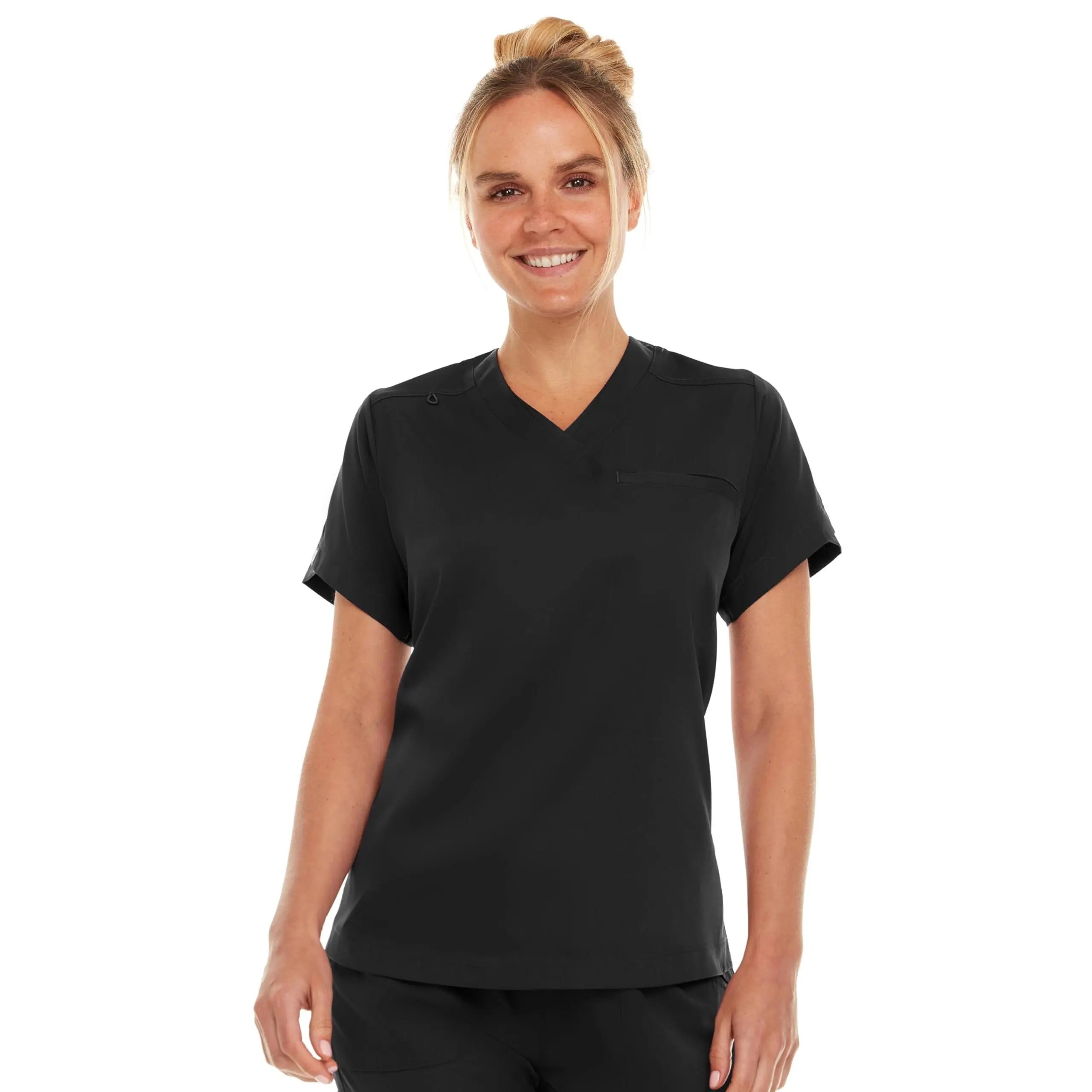 MediChic Women Medical Scrubs V-Neck Stretch Tuck in Scrub Top with Pocket
