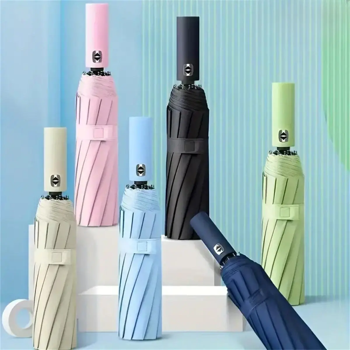 12 Rib Folding Umbrella, 1 Count Automatic Opening Umbrella, Portable Umbrella for Women & Men, Umbrella for Outdoor Activities