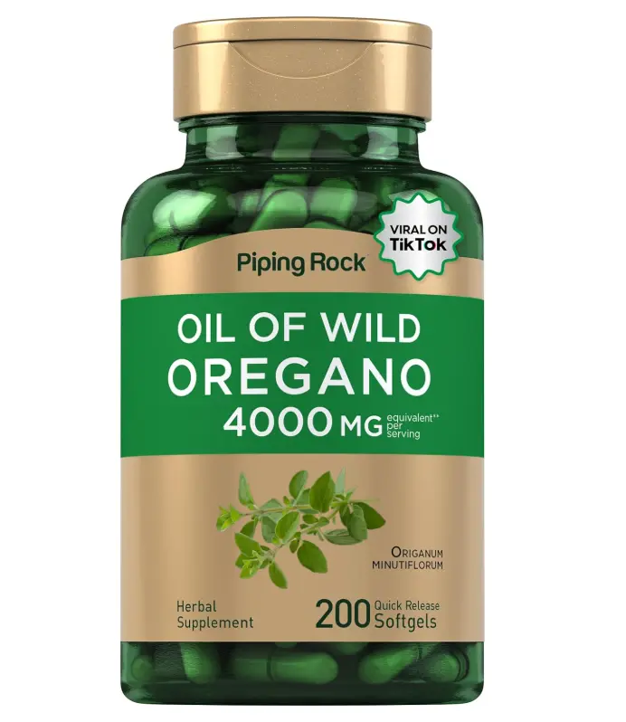 Piping Rock Oil of Oregano Softgel Capsules | 200 Pills | Herbal Extract Supplement | Wild Harvested Origanum Minutiflorum | Non-GMO, Gluten Free