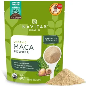 Navitas Organics Maca Powder – 100% Gelatinized Peruvian Maca for Adaptogen Smoothies, Lattes, Baking & More – Energize & Balance - USDA Organic, Non GMO, Vegan, Gluten Free (8oz. Bag, 45 Servings)