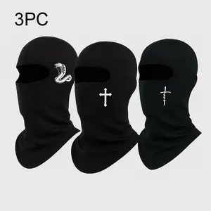 Musion Unisex Full-Face Ski Mask - 1/2/3PCS Multi-Pack UV-Protected, Wind-Protected Balaclava Skull Caps for Skiing, Motorcycle Outdoor Sports