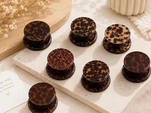 Tortoise Shell Phone Grip Glossy Animal Print Pop Socket Style Phone Holder Neutral Aesthetic Leopard Pattern Phone Stand Trendy Mobile Accessory Gift for Women Girls