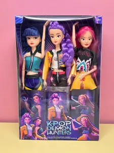 3-Piece Kpop Demon Girl Group Collectible Vinyl Dolls, 12-Joint Action Figures, Perfect for Fans and Collectors, Unique Anime Merchandise