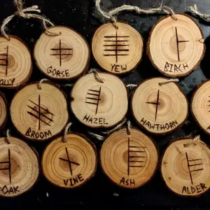 Ogham Christmas Tree Ornaments for Home Decor Yule