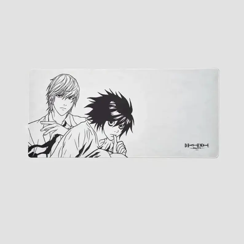 Officially Licensed Team Liquid x Death Note Light And L Gaming Mouse Pad, Mouse Mat with Flat Stitched Edge, Non-Slip Rubber Base, for Gamers & Office Use, Death Note Anime Graphic Prints, Gaming Setup Desk Accessories – FASTSHIPPING
