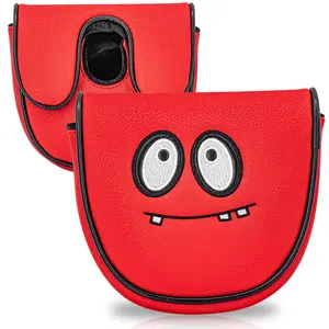 Golf Club Putter Cover with Stylish Cartoon Design, PU Material, Scratch-Resistant & Durable, Magnetic Closure, Universal Fit, Golf Accessory