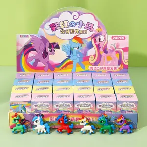 24-Piece Rainbow Unicorn Cartoon Figures Set, Fun & Unique Design, Perfect Gift Choice, Ideal for Kids & Collectors
