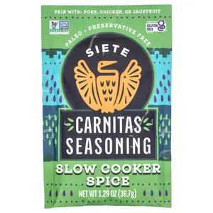 Siete Carnitas Seasoning, Slow Cooker Spice, 1.29 oz (36.7 g)
