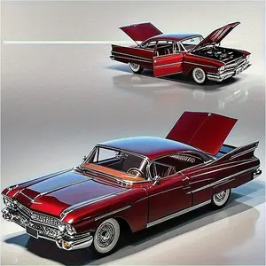 【Vintage Muscle Car Alloy Model】Big Rocket Classic Style, Car Ornament, Openable Doors + Pull-Back Function, Collection-Level Texture, Holiday Gift