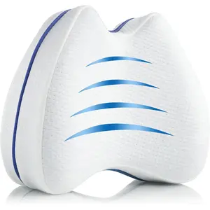 Knee Pillow for Side Sleepers Hip Pain Memory Foam - Leg Pillow for Side Sleeping Back, Sciatica, Knee Pain Relief - Side Sleeper Pillows with Washable Cover (1 Pack)