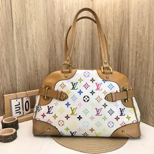Pre-owned Louis Vuitton x Takashi Murakami White Multicolore Boston Bag 866