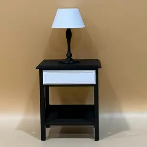 ️1/6 Scale  3D printed night Table & Lamp for Dollhouse Diorama Furniture Black & White colors. -No doll️ included-