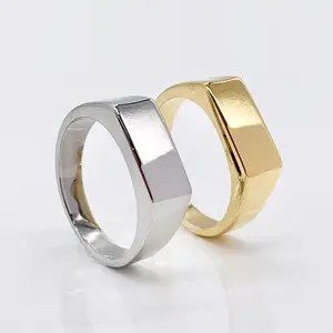 Minimalist signet ring, Geometric Minimalist Ring for men and women, Polished Mirror Finish pinky ring