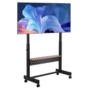 VEVOR Rolling TV Stand, Mobile TV Cart for 55-100 Inch Screens, Height Adjustable Portable Monitor Stand with Tray, Holds up to 205 lbs for Living Room, Bedroom, Office, Outdoor Max VESA 800x 600 mm
