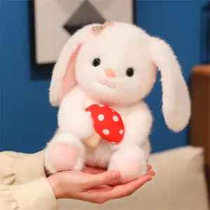 Mushroom Rabbit Plush Toy, Cute Gray/White, a great gift choice for birthdays, Easter, Mother's Day, back-to-school, and wedding anniversaries.