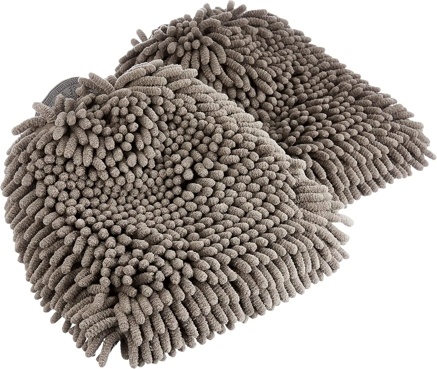 Gray Microfiber Car Wash Drying Mitts with Microfiber Cleaning Cloths, 2-Pack, 10.44in L x 9.06in W Automotive Car Washing & Maintenance Accessories