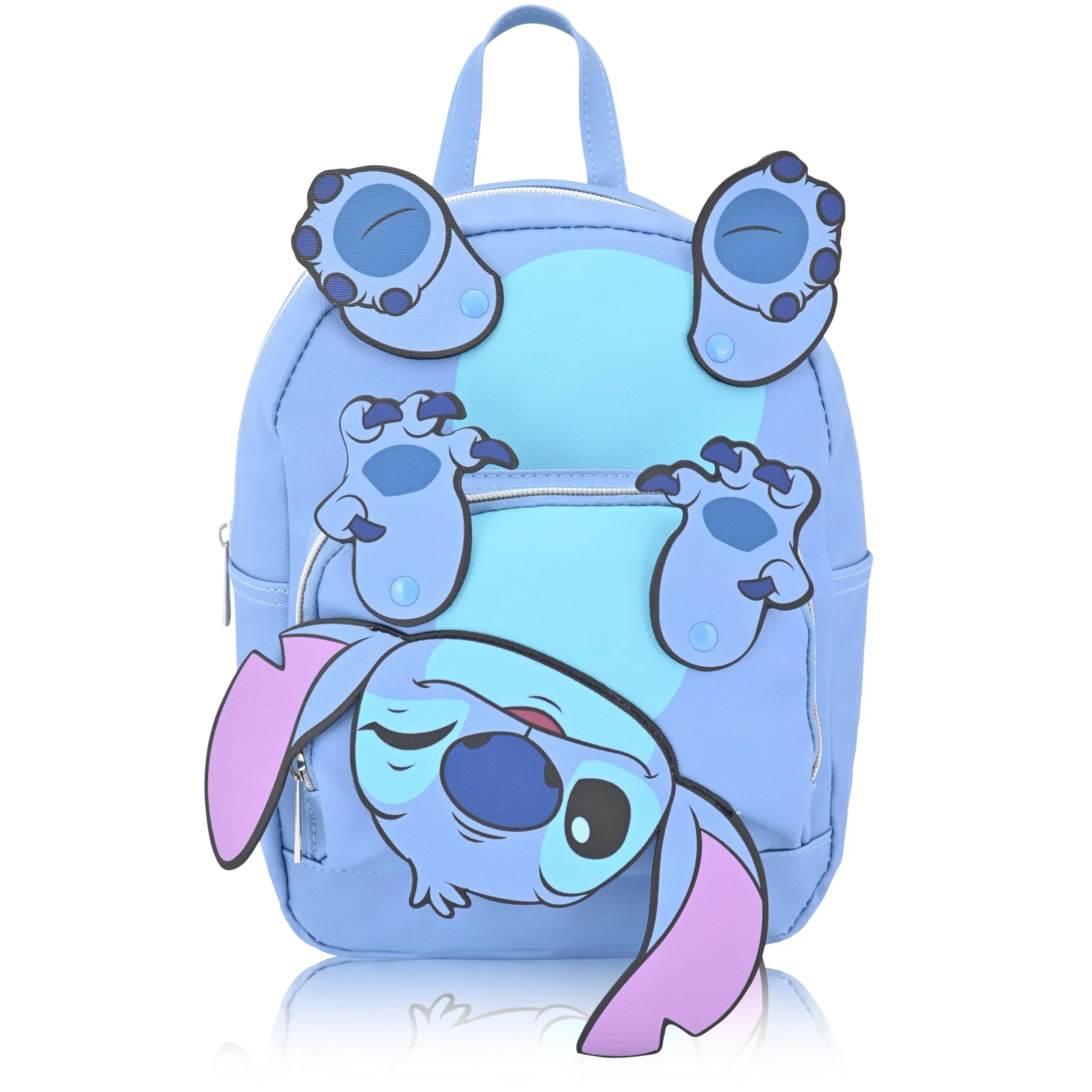 Fast Forward Disney Stitch Mini Backpack for Kids | Stitch Bookbag with Movable Arms Design | Toddler Travel Bag, Lightweight PU Backpack Purse for School | Ages 3+