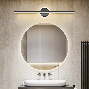 Modern LED Wall Light, Simple Gold Line Design, Wired Installation for Bathroom Mirror Hallway Living Room Bedroom Vanity
