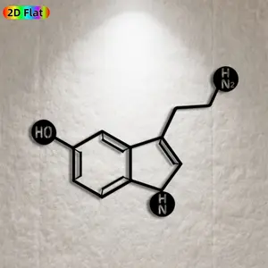 1pc Chemical Structure Metal Wall Art,Chemical Molecule Statue Mural, Ideal Gift for Christmas, New Year, Science Decor Enthusiasts, Rust-Resistant Metal Wall Decor Wall Sculptures, Perfect for Living Room Wall & Garden Fence,Chemistry Enthusiasts