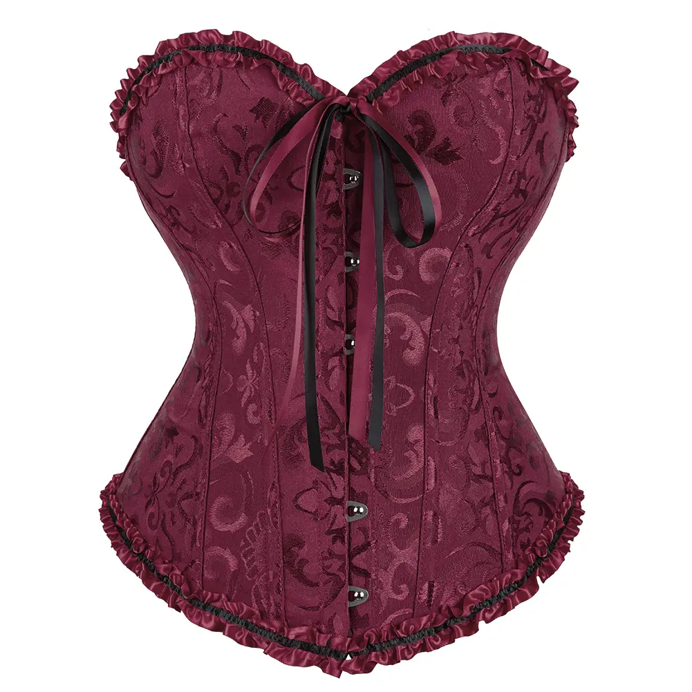 Women's Overbust Corset Top - Gothic Retro Halloween Costume Shapewear, Steampunk Renaissance Outfit, Holiday Wear with Retro Silhouette That Gives Outfits Drama, Style 819-D3