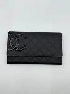 Pre-owned CHANEL Leather Small Leather Goods Cambon Flap Wallet