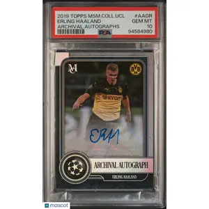 2019 Topps Museum Collection Uefa Erling Haaland Archival Autograph #AAGR PSA 10