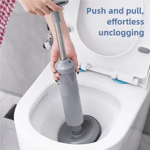High-pressure Powerful Toilet Plunger Grey Rubber Plunger for Toilet Clog Removal Tool Sewer Pipe Blockage Miracle Tool Effortless Unclogging