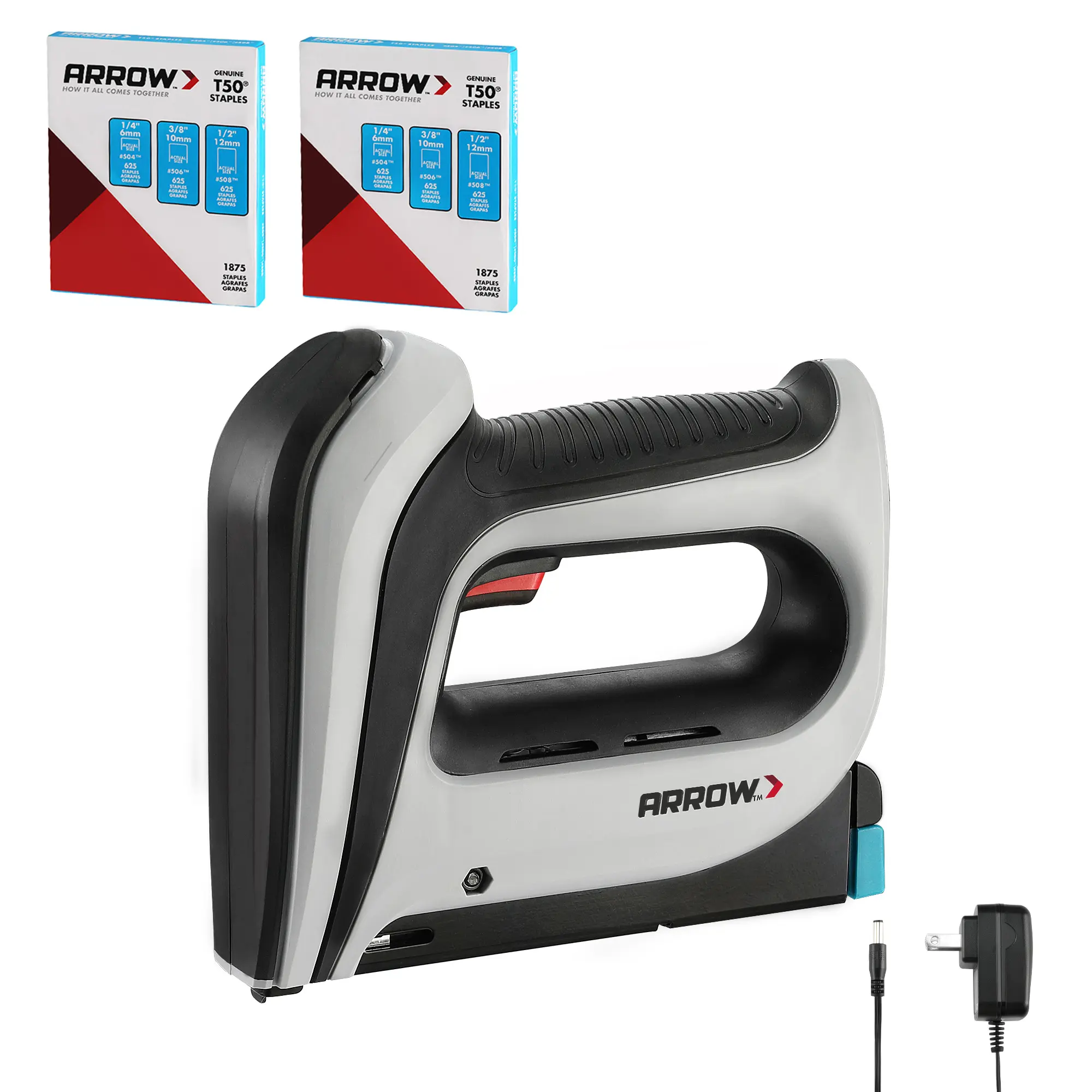 #fathersdaygift Arrow Cordless Staple Gun Kit, Electric Stapler with 3750 Pieces T50 1/4", 3/8", 1/2" Staples, for Upholstery Professional and DIY Projects, T50DCD